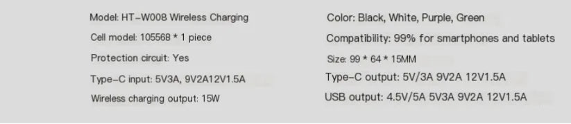 Chargeur Batterie sans fil magnétique pour téléphone